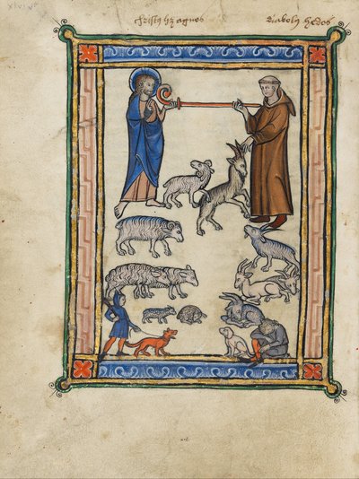 Christ and a Monk and Two Shepherds by Unbekannt Unbekannt